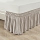 preview thumbnail 4 of 23, Lush Decor Ruched Ruffle Elastic Easy Wrap Around Bedskirt Queen/King/Cal King - Neutral