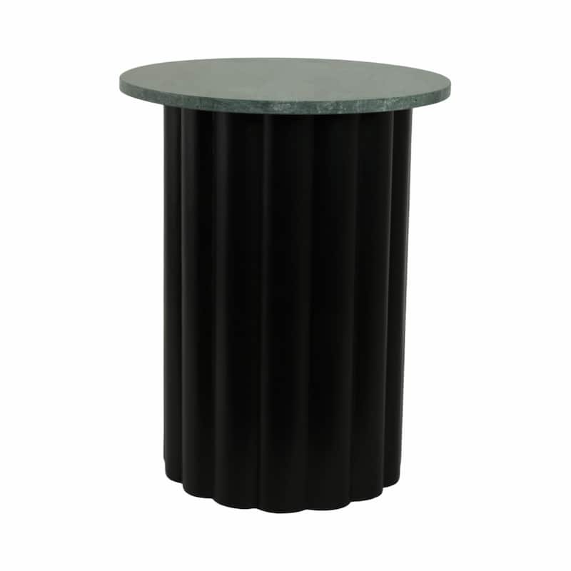 Wood Base and Marble Top Form Clean Stylish Modern Glam Accent Table - 16" x 16" x 20"
