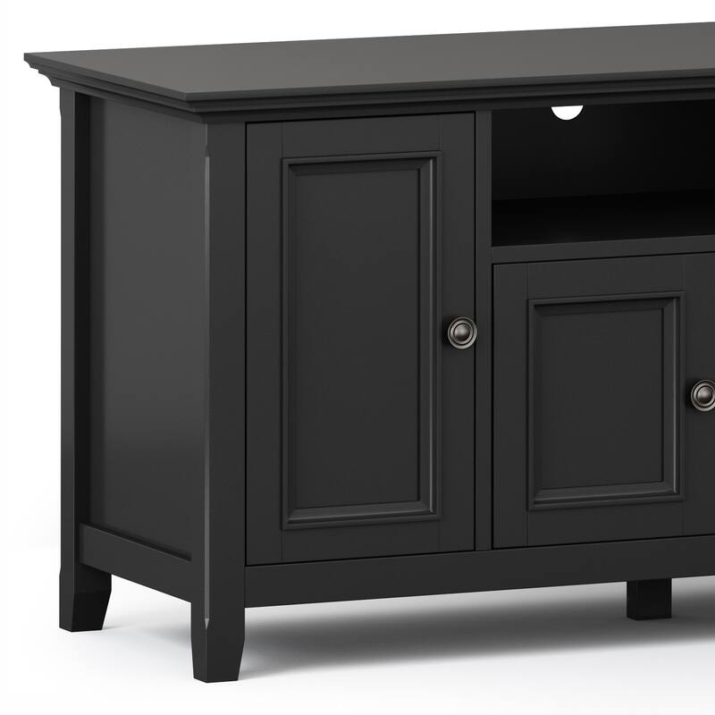 WYNDENHALL Halifax 72 inch Wide Solid Wood Transitional TV Stand - 72"w x 19"d x 26" h