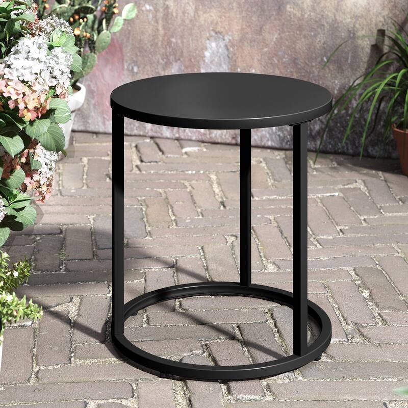 Crestlive Products Outdoor Modern Metal Round Side Table