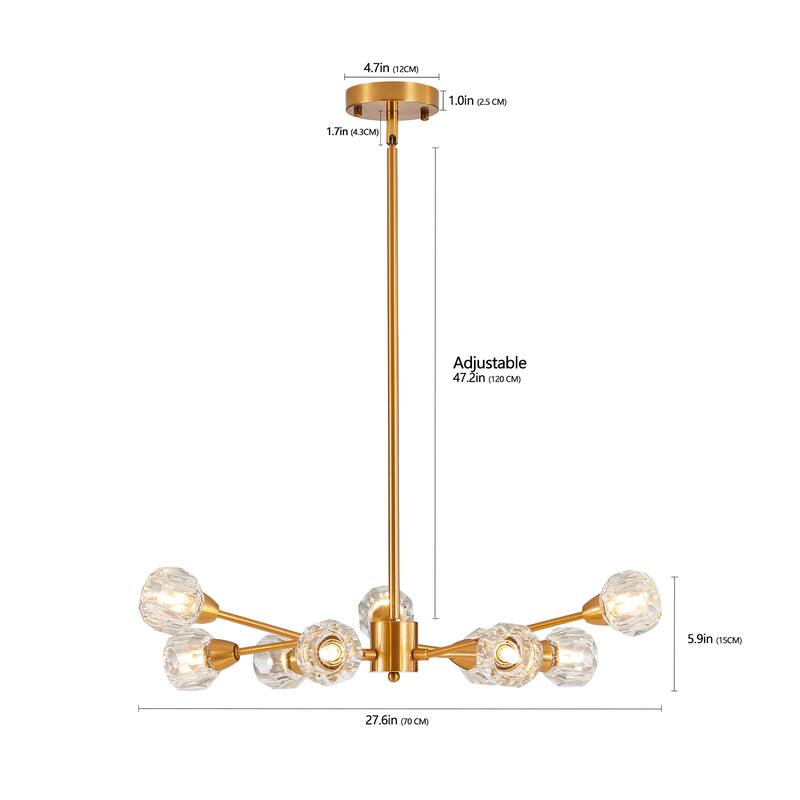 9 Lights Crystal Chandeliers(Bulbs Not Included)