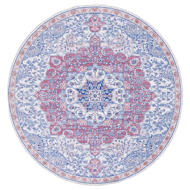SAFAVIEH Serapi Machine Washable Tressie Medallion Distressed Rug