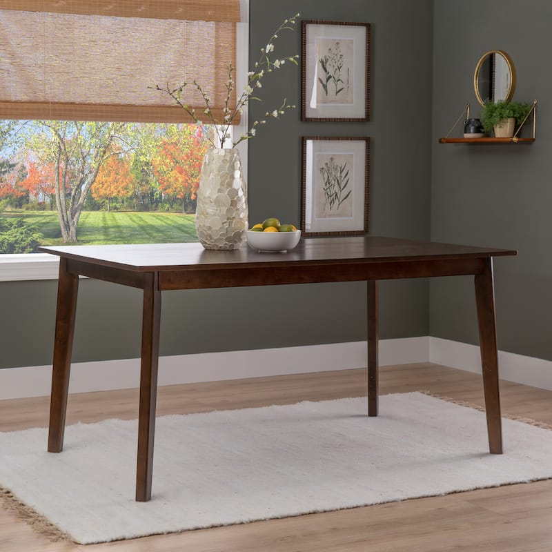 Dolan Solid Rubberwood 60-inch Dining Table - Brown