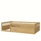 preview thumbnail 4 of 8, Natural Twin Size Pine Wood Floor Bed Frame with Fence for Bedroom, Playroom, Kids, Boys and Girls