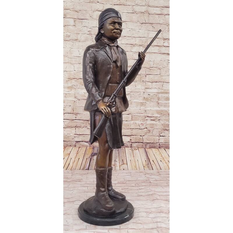 Hand Made Geronimo With Rifle By C.M Russell Bronze Sculpture Figurine