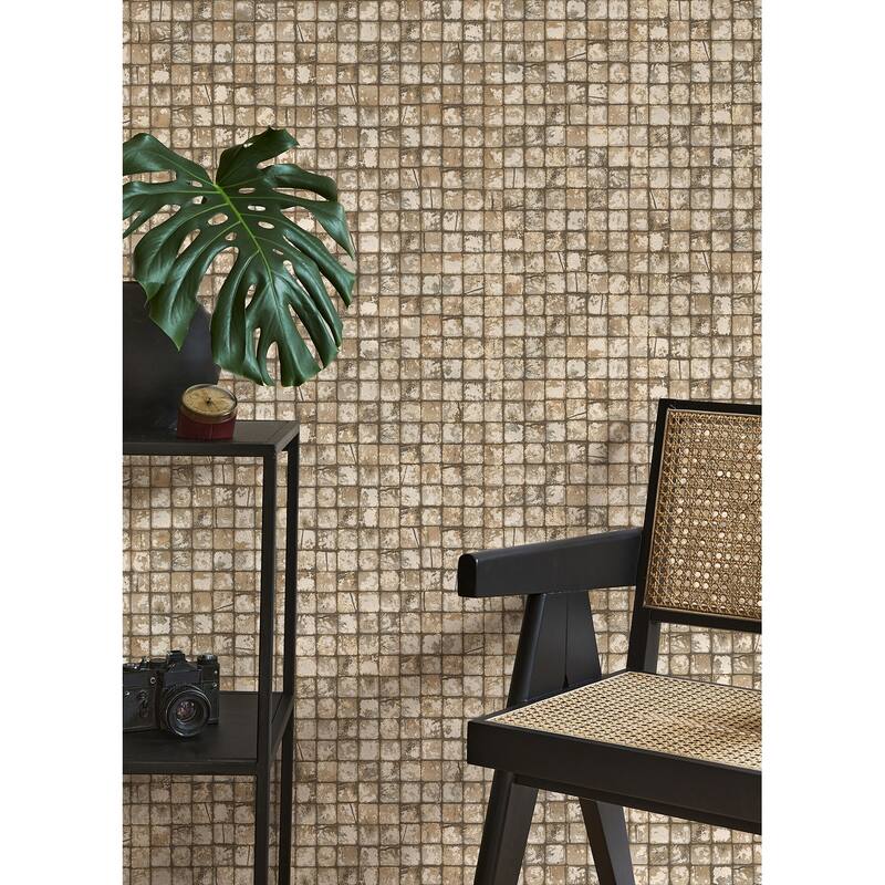 Advantage Kingsley Neutral Tiled Wallpaper