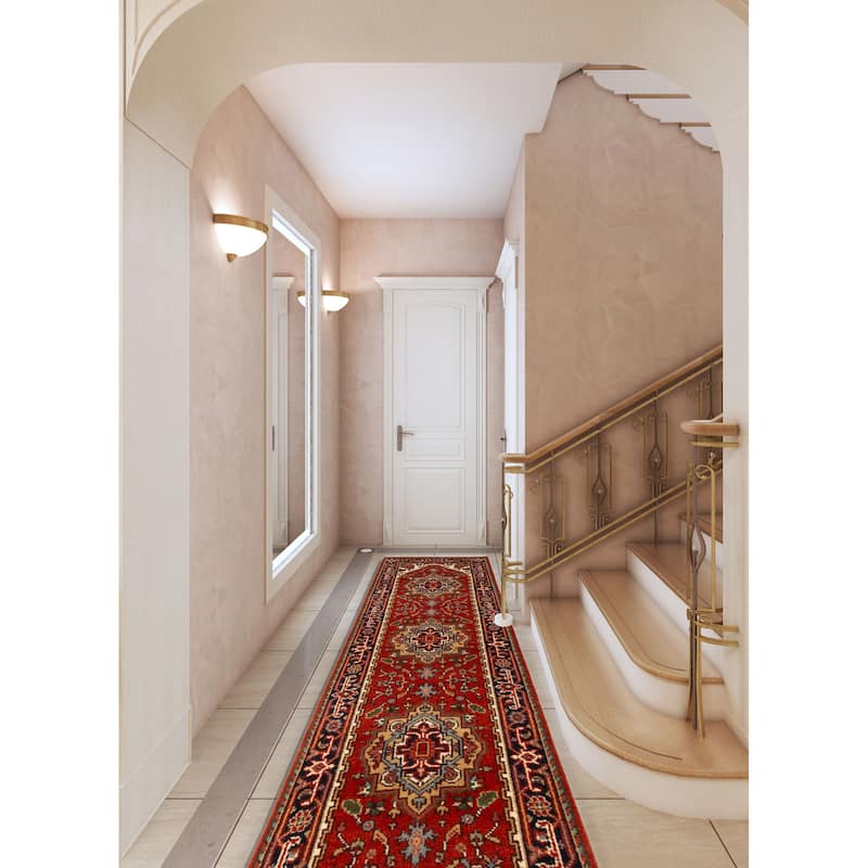ECARPETGALLERY Hand-knotted Serapi Heritage Red Wool Rug - 2'7 x 20'0