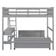 preview thumbnail 6 of 13, Functional Full Over Full Bunk Bed with Desk and Guardrails for Kids, Adults