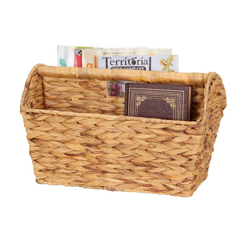 Household Essentials Water Hyacinth Wicker Magazine Basket