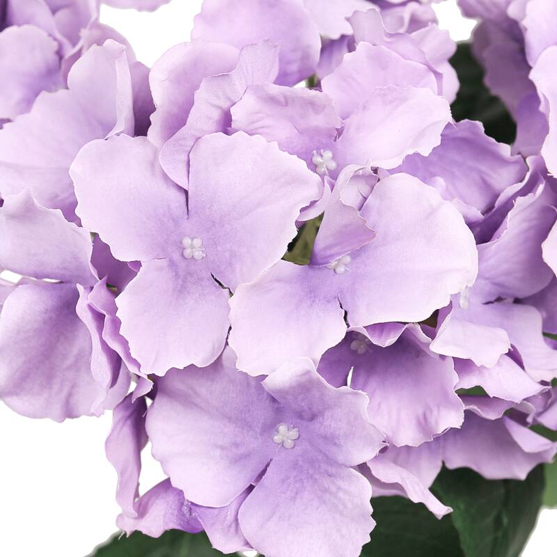 Set of 2 Lavender Artificial Hydrangea Flower Stem Bush Bouquet 19in - 19" L x 12" W x 12" DP