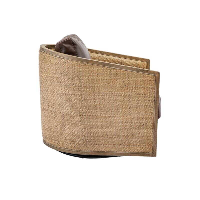 360 Degree Swivel Upholstered Accent Barrel Arm Chair