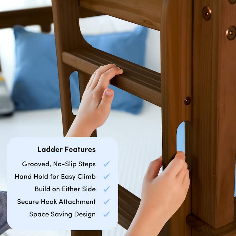 Max and Lily Twin over Twin Bunk Bed with Ladder on End