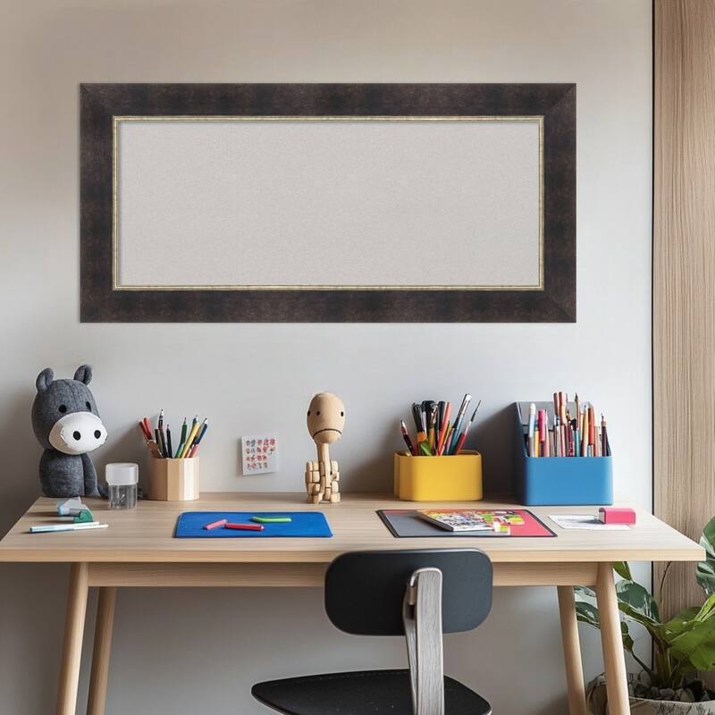 Odin Antique Bronze Wood Framed Cork Board - Bulletin Board, Organization Board, Pin Board