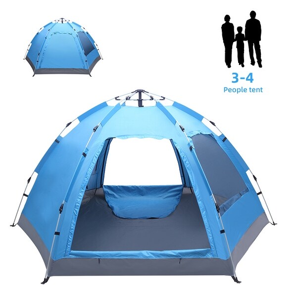 4-8 Person Instant Pop Up Large Camping Tent Waterproof Hiking Dome Tent Family 