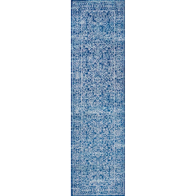 JONATHAN Y Scala Filigree Area Rug - 2 X 8 - Blue