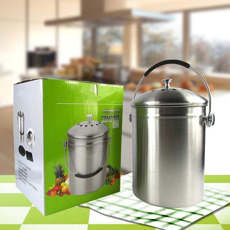 1.3 Gallon Stainless Steel Compost Bucket - On Sale - Bed Bath & Beyond -  37979529