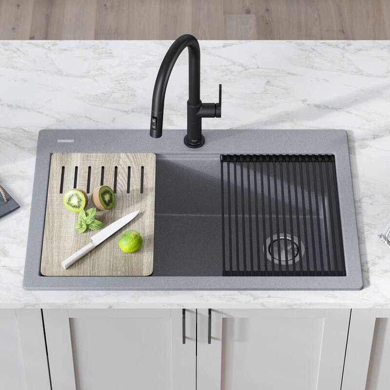 Kraus Bellucci 33" Drop In Single Basin Granite Composite Kitchen Sink
