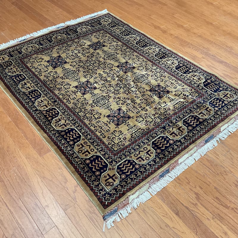 HERAT ORIENTAL Handmade Turkoman Wool Rug - 5' x 6'7"