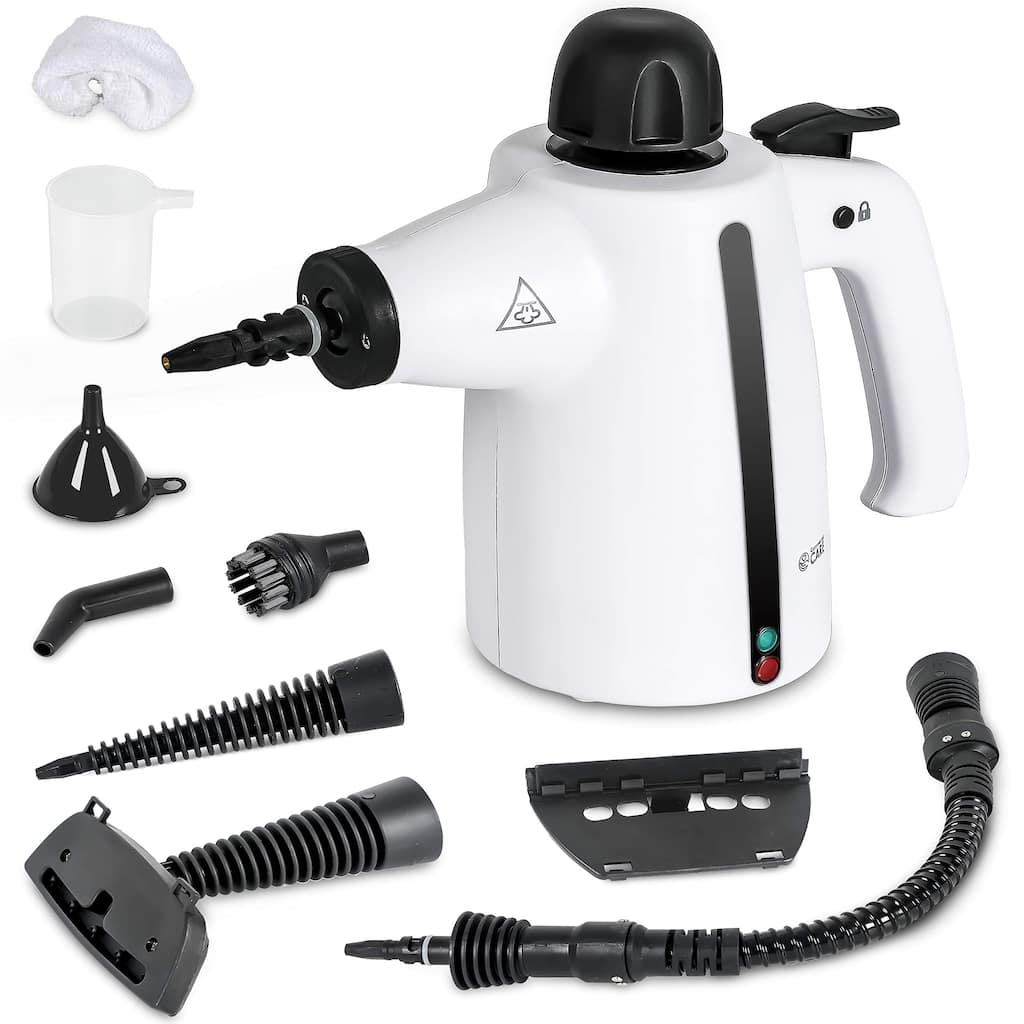 COMMERCIAL CARE Handheld Steam Cleaner, 9-Piece Accessory Set, White