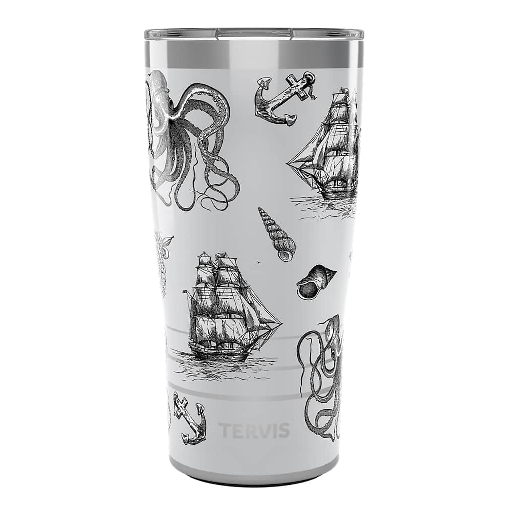 Tervis Traveler Old Time Nautical Triple Walled Insulated Travel Tumbler, Stainless Steel - 20oz