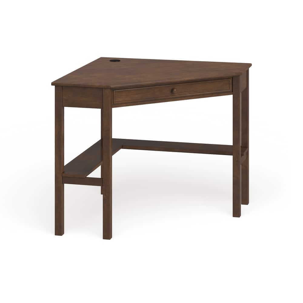 SEI Furniture Crescent Espresso Wood Corner Computer Desk