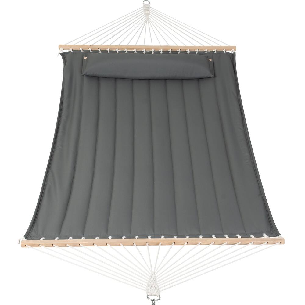 78'' Quilted 2 Person Hammock Beach Swing with Spreader Bars&Pillow - 55.1*122*1