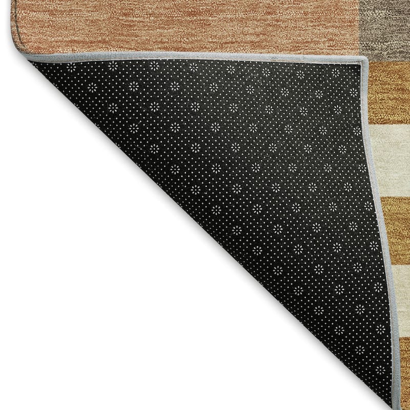 Machine Washable Indoor/ Outdoor Modern Hatch Chantille Rug