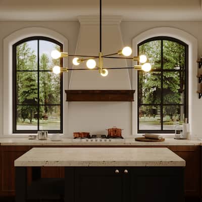 8 - Light Modern Linear Sputnik Chandelier for Dining Room