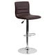 preview thumbnail 71 of 111, Modern Vinyl Stitch Back Adjustable Height Barstool - 16"W x 19"D x 35" - 44"H