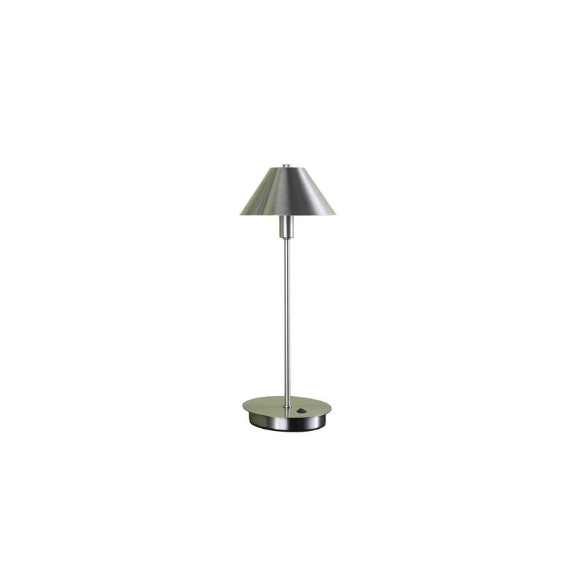Silver Table Lamp - Modern Brushed Nickel Desk Lamp for Bedroom Living Room - G9 Bulb Required - 17.5 Inch