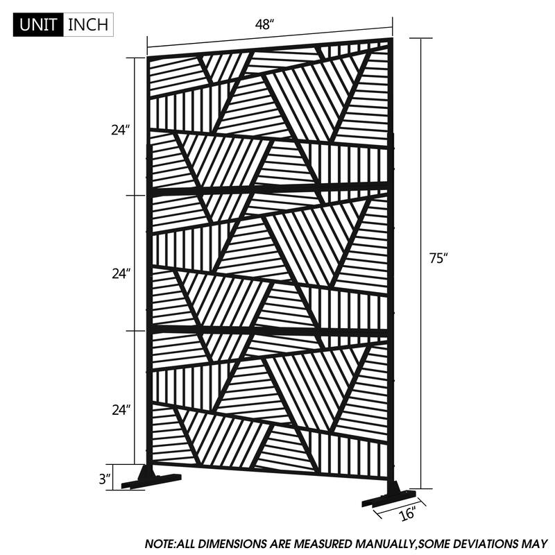 Metal Privacy Screen Wall Decoration Free Standing-6.3 ft. H X 4 ft. W