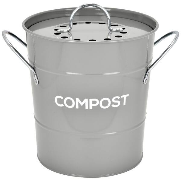 Spigo Steel Kitchen Compost Bin With Vented Charcoal Filter ...