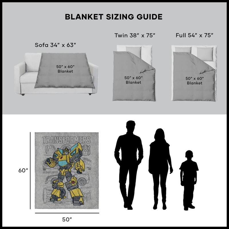 Hasbro Transformers Silk Touch Sherpa Throw Blanket