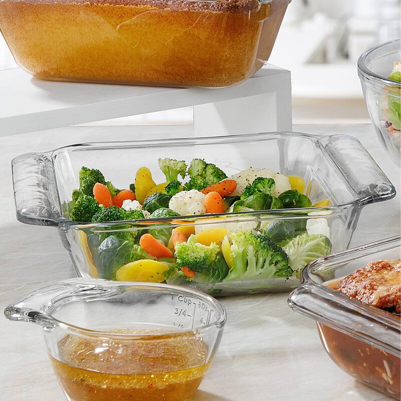 Libbey Bakers Premium 8x8 Inch Glass Baking Dish Set of 2 with Lids