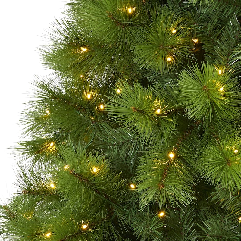 7.5ft. Green Pine Artificial Christmas Tree with 550 Clear LED Lights - Lush Full-Bodied Holiday X-Mas Tree