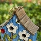 preview thumbnail 27 of 37, Glitzhome 10.5"H Distressed Solid Wood Birdhouse with 3D Flowers - 10.5"