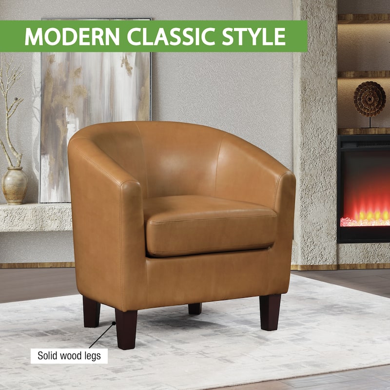 Ethan Fabric Tub Chair with Dark Espresso Wood Legs