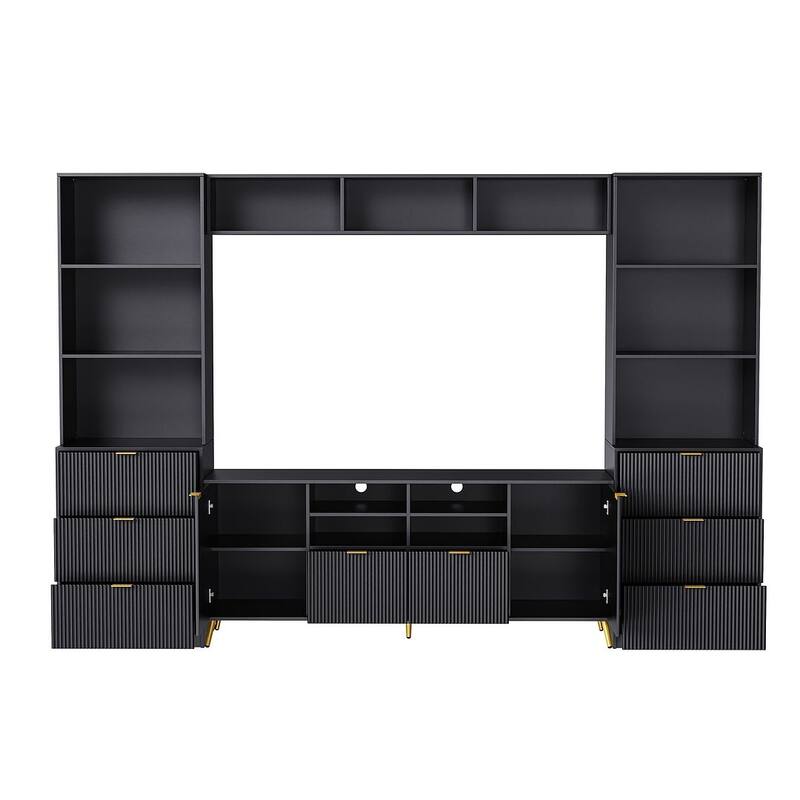 Modern 4-Piece Entertainment Wall Unit for TVs Up to 70"