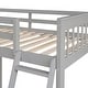 preview thumbnail 27 of 44, Twin over Full L-Shaped Wooden Bunk Bed,Sloping Ladder and Staircase
