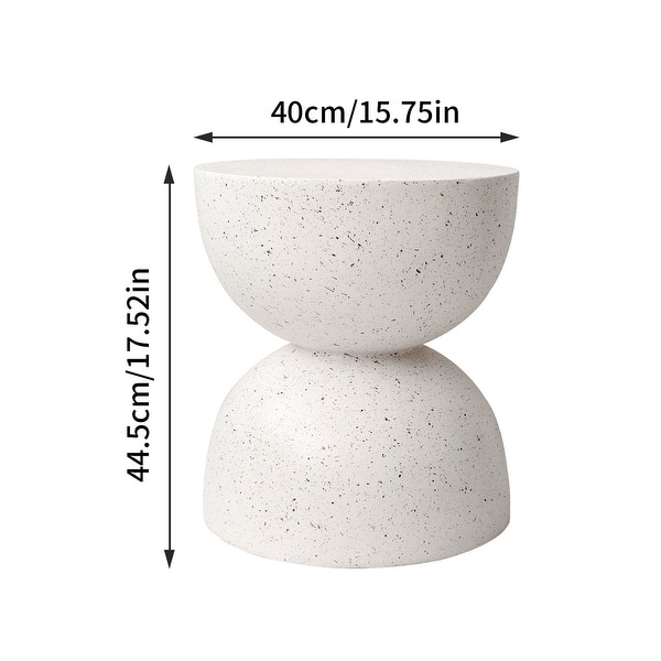 Lightweight Concrete Side Table with Speckled Design End Table Indoor Outdoor