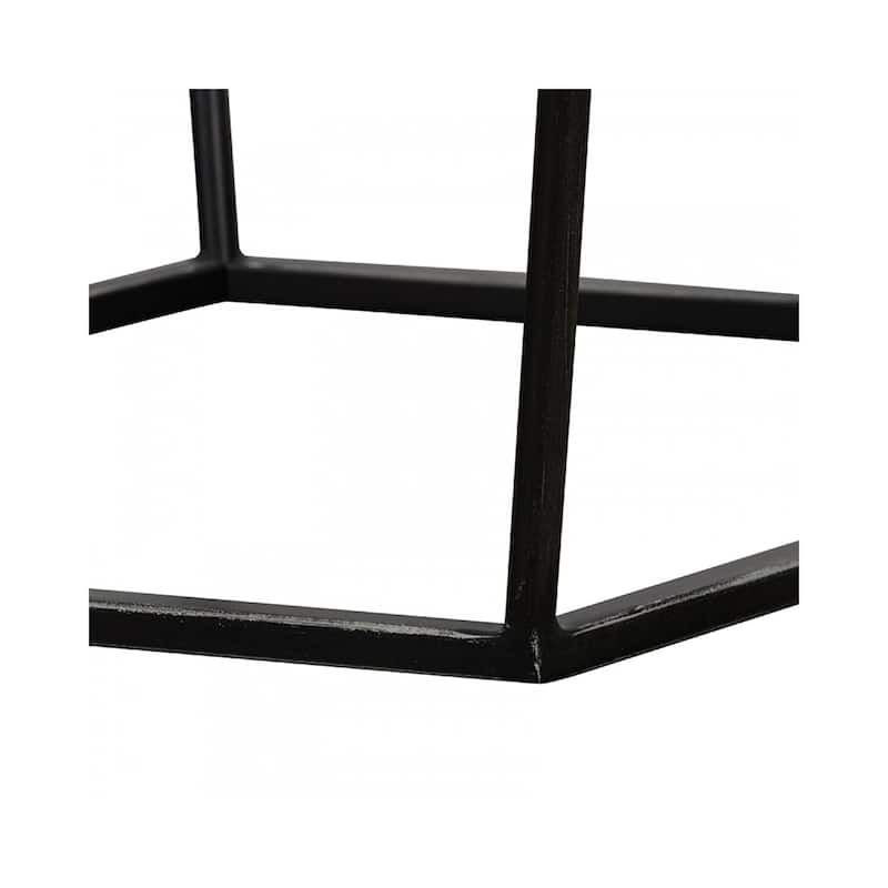 22 in. Gray and Black Rectangle Metal End Table, Sturdy Build End Side Table for Living Rooms