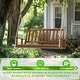 preview thumbnail 20 of 38, VEIKOUS 4 ft. Outdoor Wood Hanging Patio Porch Swing with Chains for 2 Person