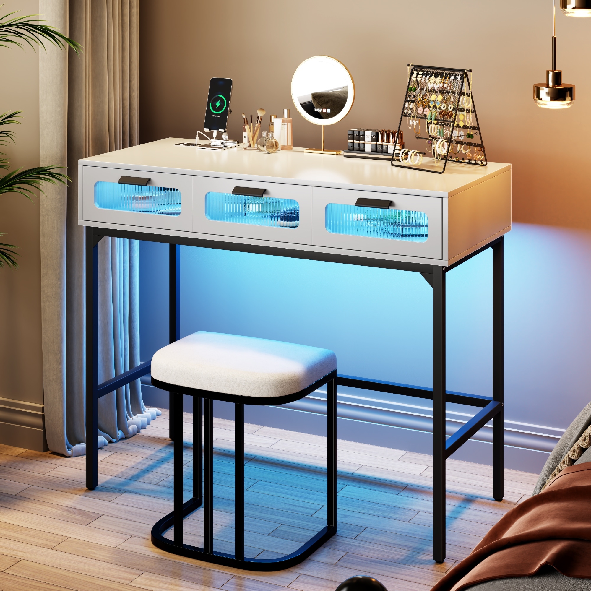 Light blue dressing table on sale