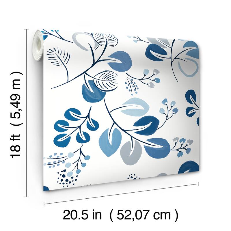 Roux Blue Peel and Stick Wallpaper