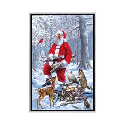 iCanvas "Santa In Forest" by The Macneil Studio Framed