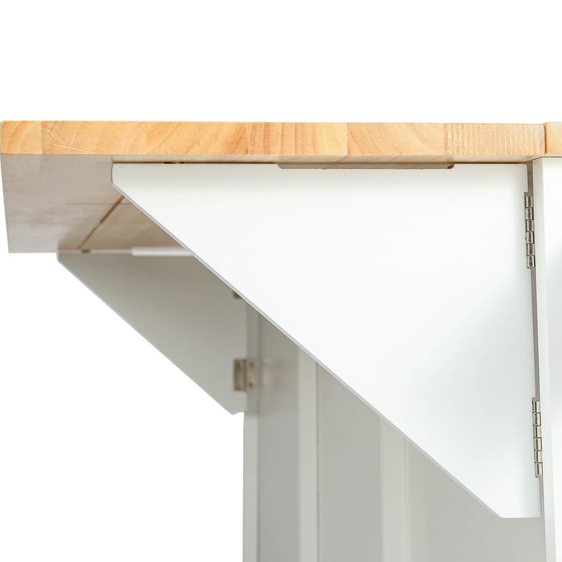 Rolling Kitchen Island Cart with Drop-Leaf Countertop, Kitchen Island on 5 Wheels with Cabinet and 3 Drawers for Dining Room