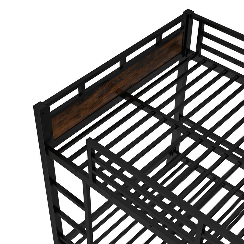 Metal High Loft Bed and Platform Bed, Heavy Duty Metal Bunk Bed Frame, Noise Free, Can be Converted into 2 Beds