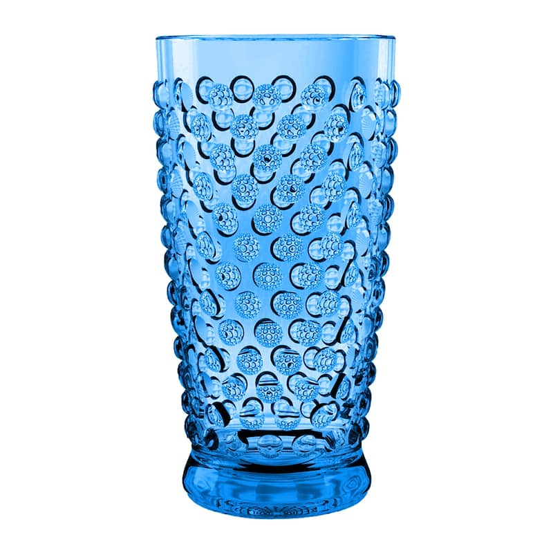 Abode Homewares Hobnail Acrylic Drinking Glasses - 20 oz - Set of 6