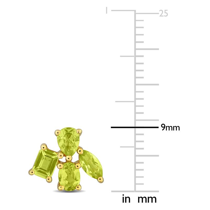 Miadora Multi-Gem Cluster Stud Earrings Sterling Silver