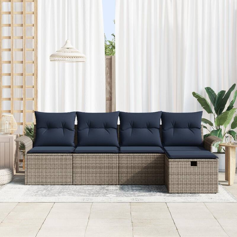 vidaXL 5/6 Piece Garden Sofa Set with Cushions - 98.8×46.1×27.2